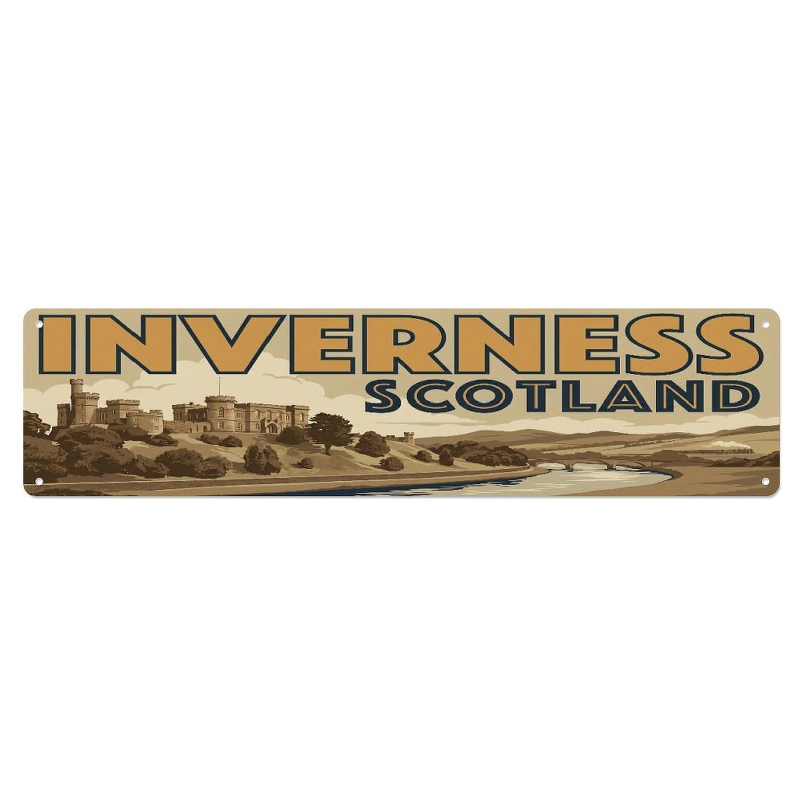 Tgrcjimh Style Metal Tin Sign Retro Travel Scotland Inverness