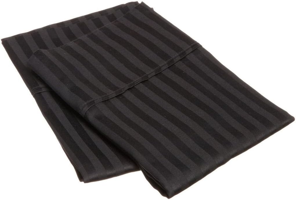 500 Thread Count Luxury 2 PC Pillow Cases Square/Continental/European Size 26" x 26"(Inches) -White Stripe. Dimension in CM (65 cm x 65 cm)