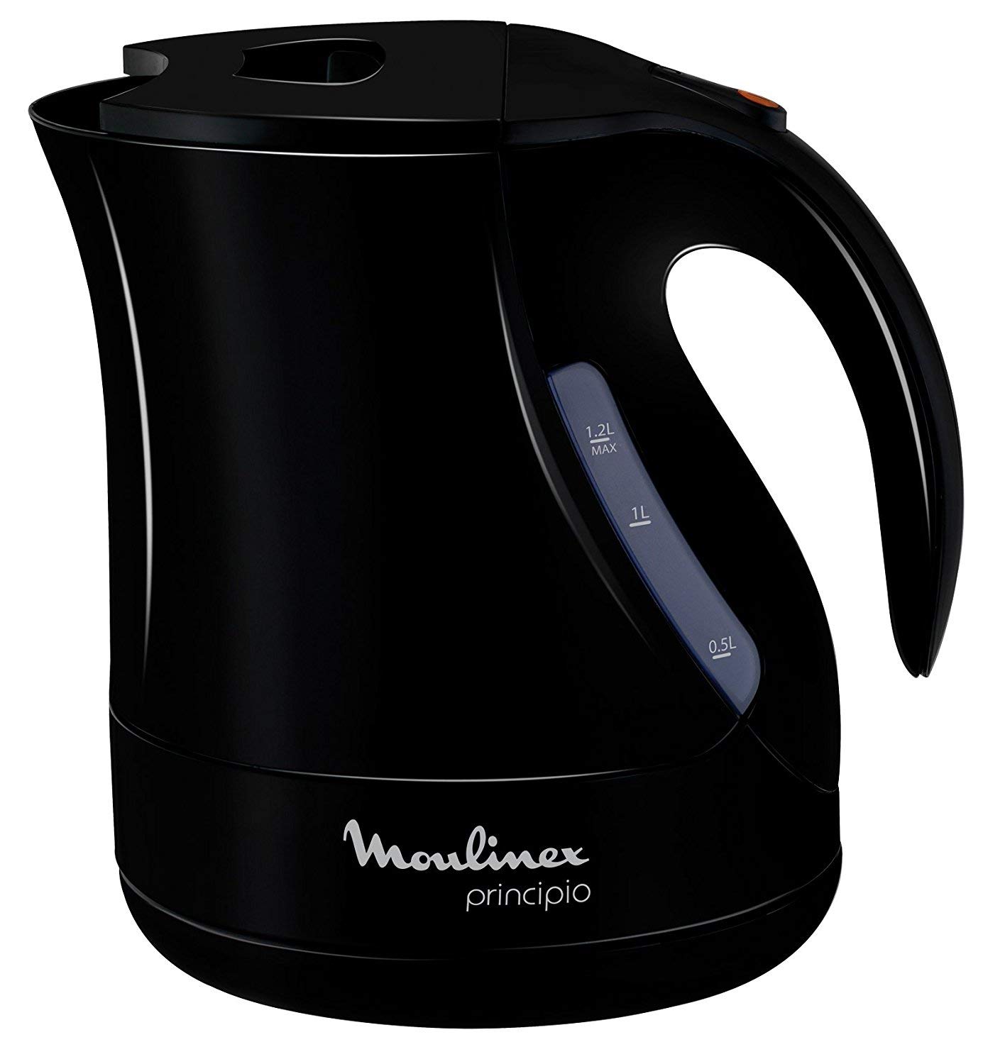 Bouilloire Principio BY1078 1.2L noire avec filtre anticalcaire amovible