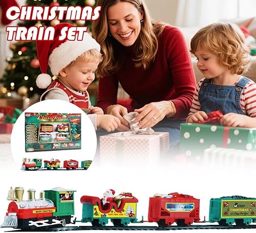 Miniatura 2 de Juego de tren de Navidad alrededor del árbol, trenes eléctricos de Navidad para niños de 3, 4, 5, 6, 7, 8 años (S)