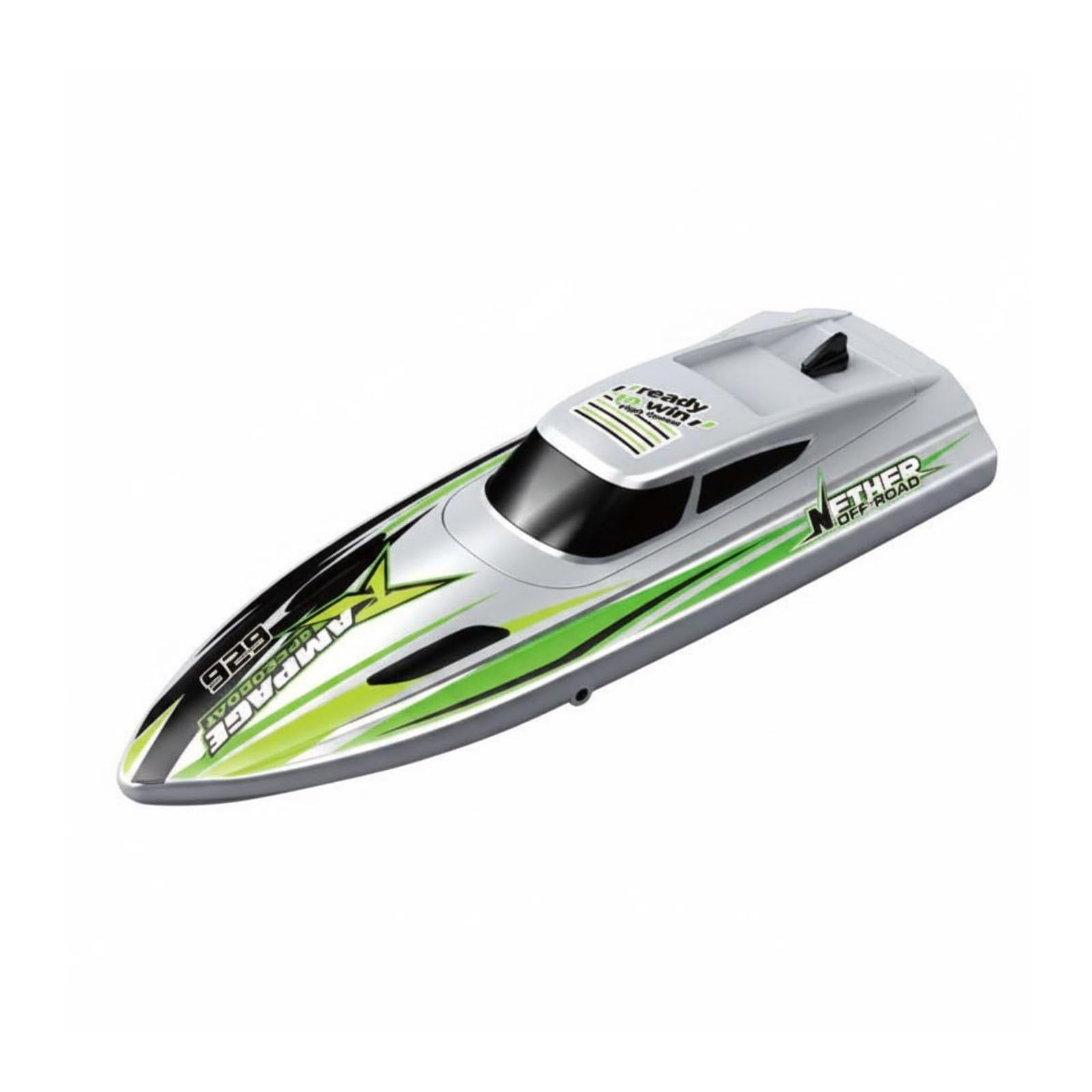 Lancha Rápida RC Alta Velocidad Barco Rápido a Control Remoto Notificación de Batería Baja Lancha Eléctrica Teledirigida para Piscina, Plateado