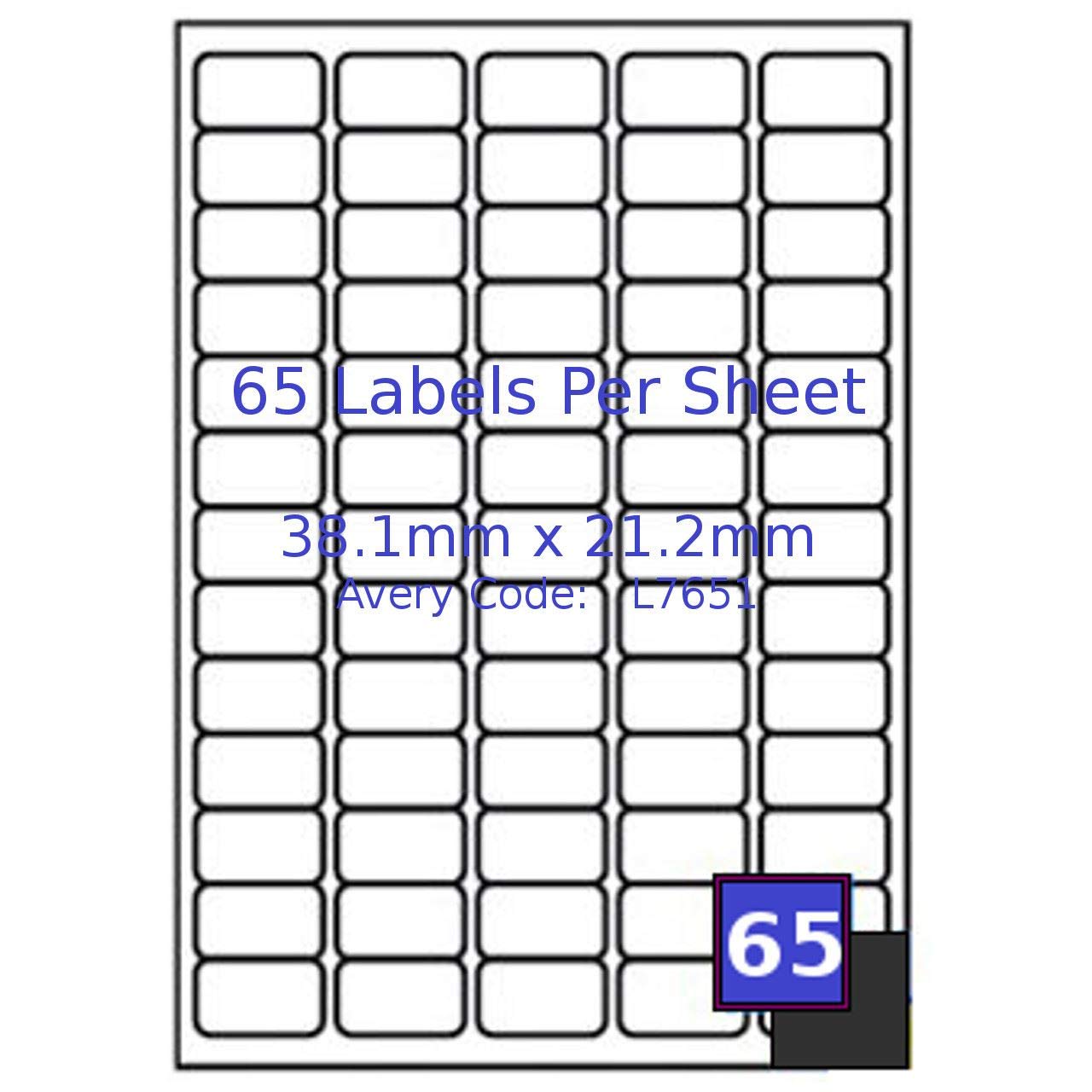800x 65 Labels Per Sheet A4 Address Labels Sticky Self Adhesive Peel Out Notes Paper Ideal for Inkjet Copier Laser Printer — image 1