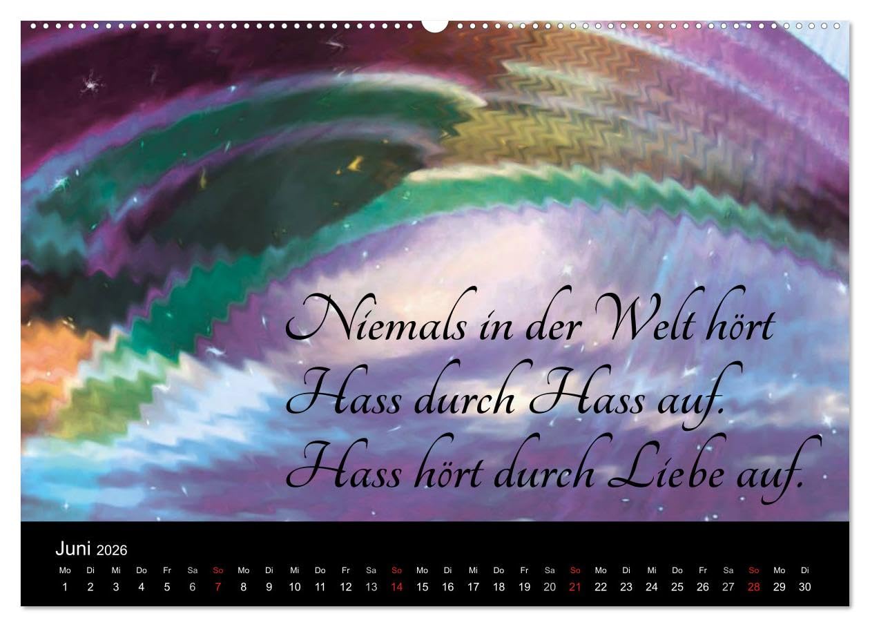 Mit Sprüchen und Weisheiten durch´s Jahr (Wandkalender 2026 DIN A2 quer), CALVENDO Monatskalender (CALVENDO Glaube)
