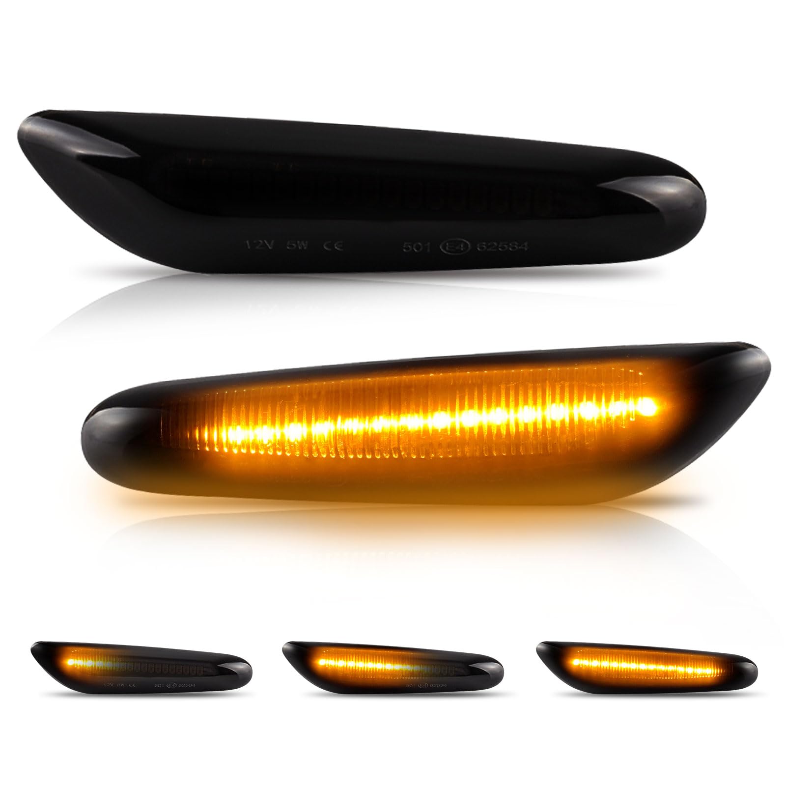Clignotants Latéraux Dynamiques Fumée Pour BMW Série 1/3/5/X1/X3 - Compatible E46, E90, E60, E83, E84 - 9