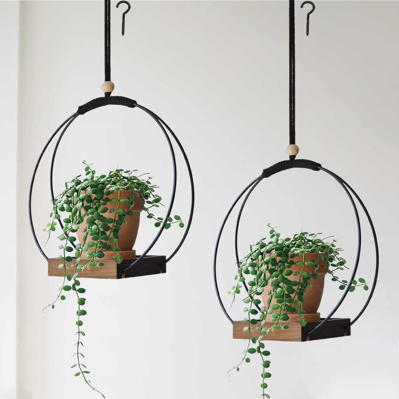 Hanging Planter for Indoor Plants Macrame Plant Hanger Hanging Plant Holder Stand for Window Wall Celling Decor Brown 2 Pack