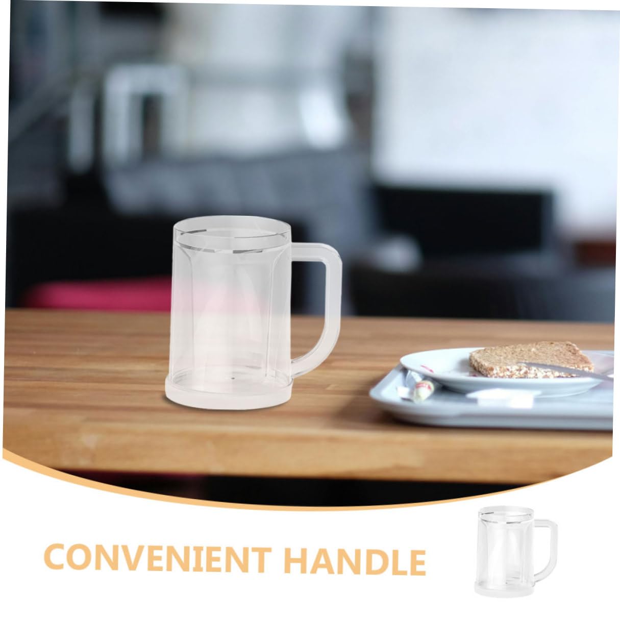 Cabilock 2pièces Gobelets Réutilisables pour Congélateur Tasses à Glacées Gobelets Givrés Réutilisables Verres à Bière Glacés Transparents pour Boissons Froides