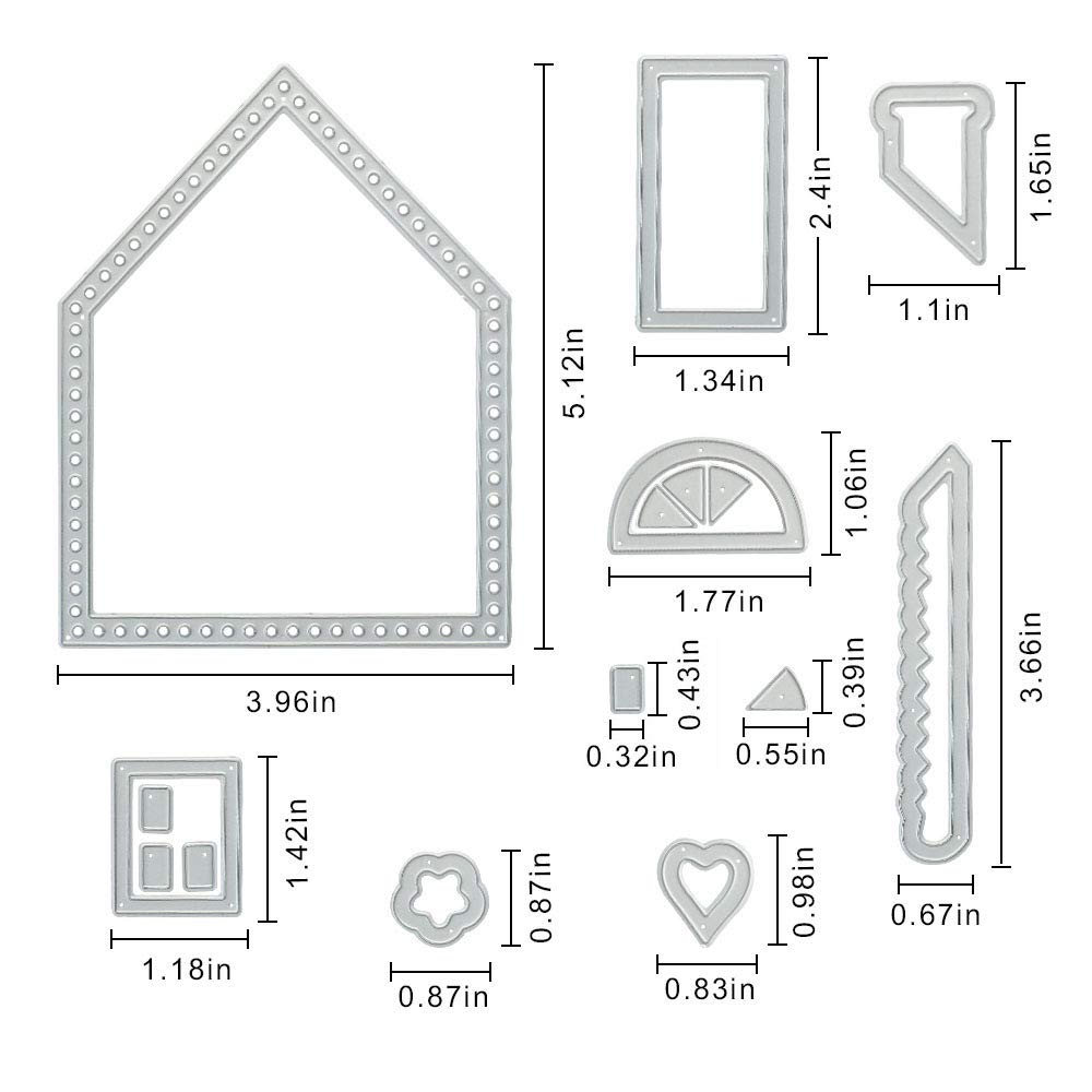 SENHAI Lot De 8 Matrices De Découpe Rondes Pour La Fabrication De Cartes, Fleurs, Loisirs Créatifs, Formes Assorties, Outils De Gaufrage Polygone Pour Album Et Scrapbooking