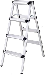 Telescoping Ladders Stable Step Ladder 3 Step with Wide Pedal Anti-Slip Hold Up to 330LBS Lightweight and Multi-Use for Household and Kitchen Small 2 Step Stool Steel Telescoping Extension Ladder (Co