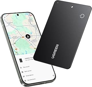 UGREEN FineTrack Slim G Smart Tag Traceur Fonctionne avec Find Hub (Android Uniquement) 5 Ans Batterie Tracker Bluetooth Ultra Fin 1.7mm Étanche IP68 pour Portefeuilles Clés Bagages Valises