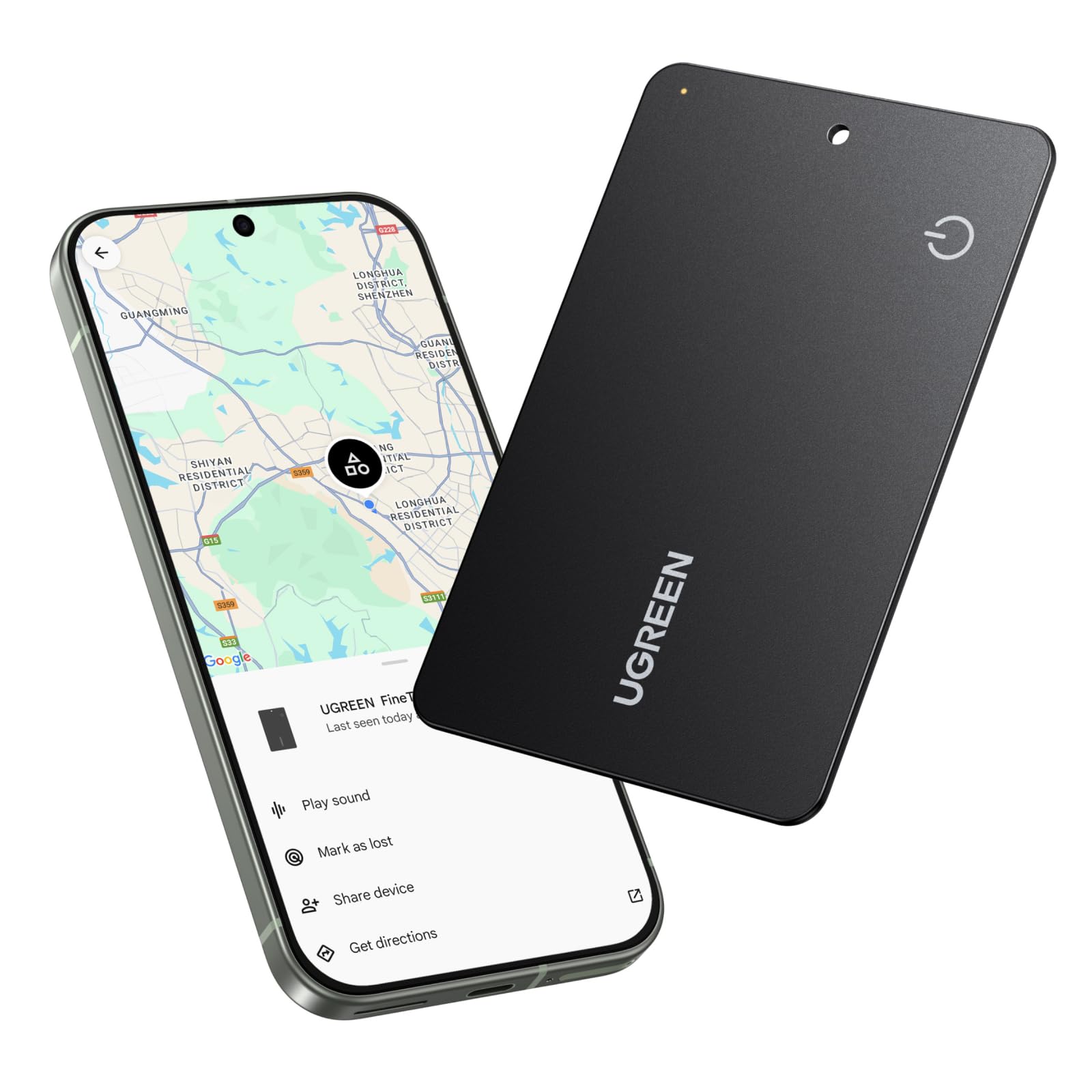 UGREEN FineTrack Slim G Smart Finder Solo Android 5 Anni Batteria Localizzatore Ultra Sottile 1.7mm Impermeabile IP68 Tracker Compatibile con Google Find Hub per Portafoglio Chiavi Bagaglio Valigia