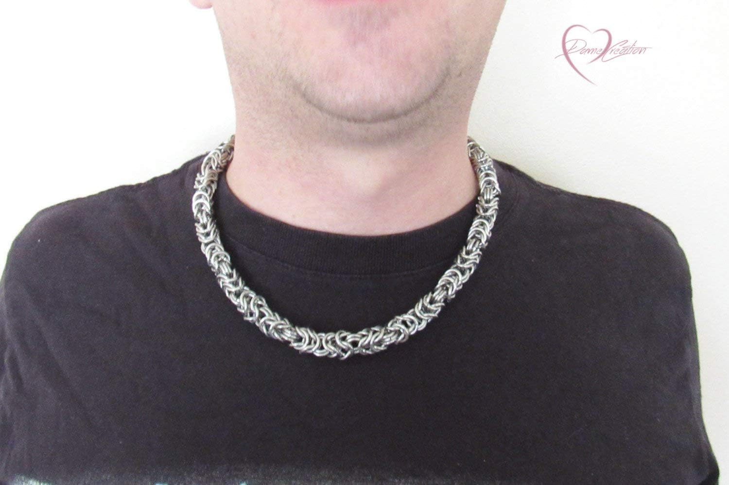 Chainmail Necklace for Men, Handmade Necklace, Various Lengths