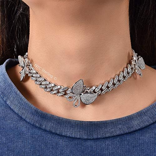 Chain Butterfly Charm Choker Necklace 