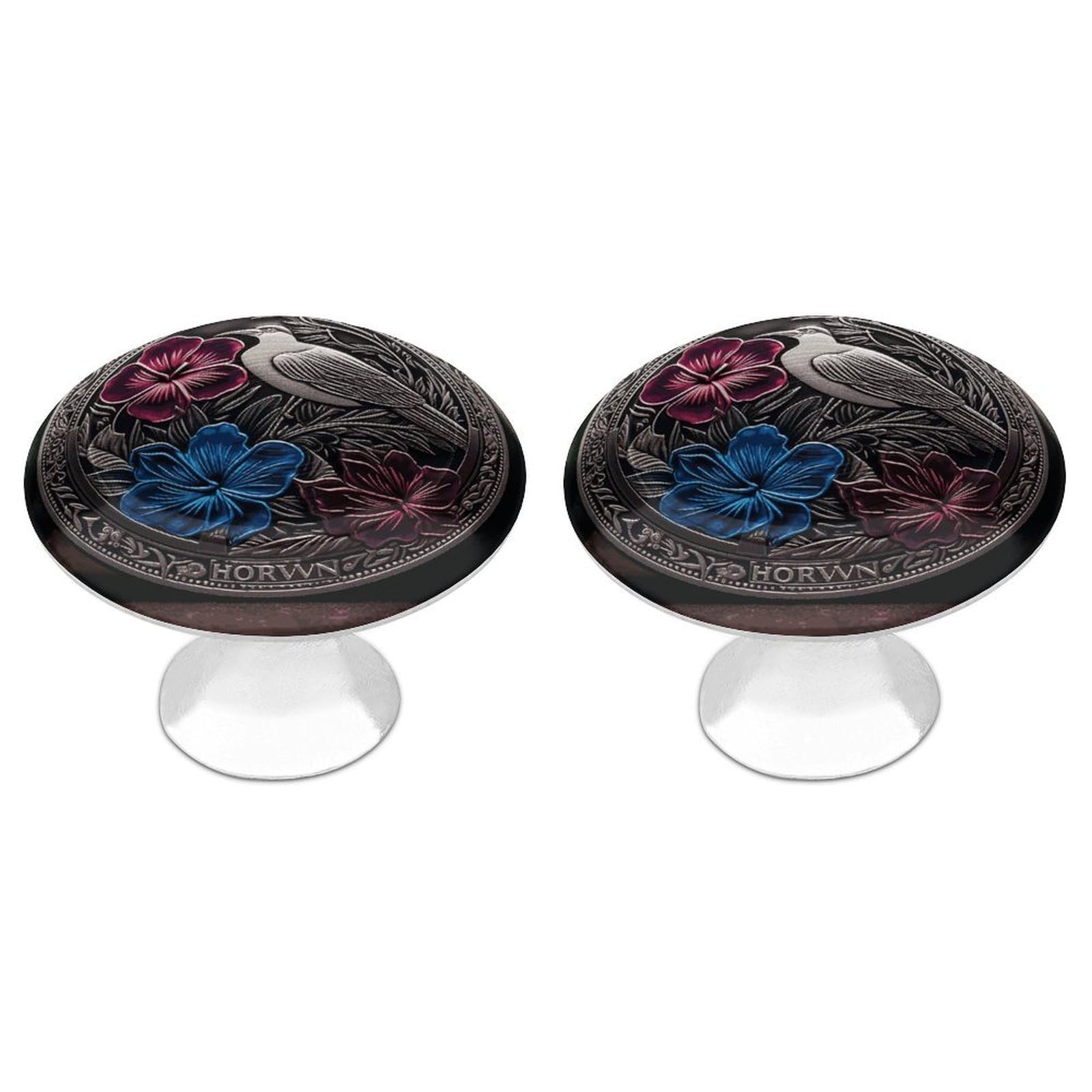 Btcowzrv Style Hibiscus And Ivy 2 Pack Cabinet Knobs Drawer Pulls
