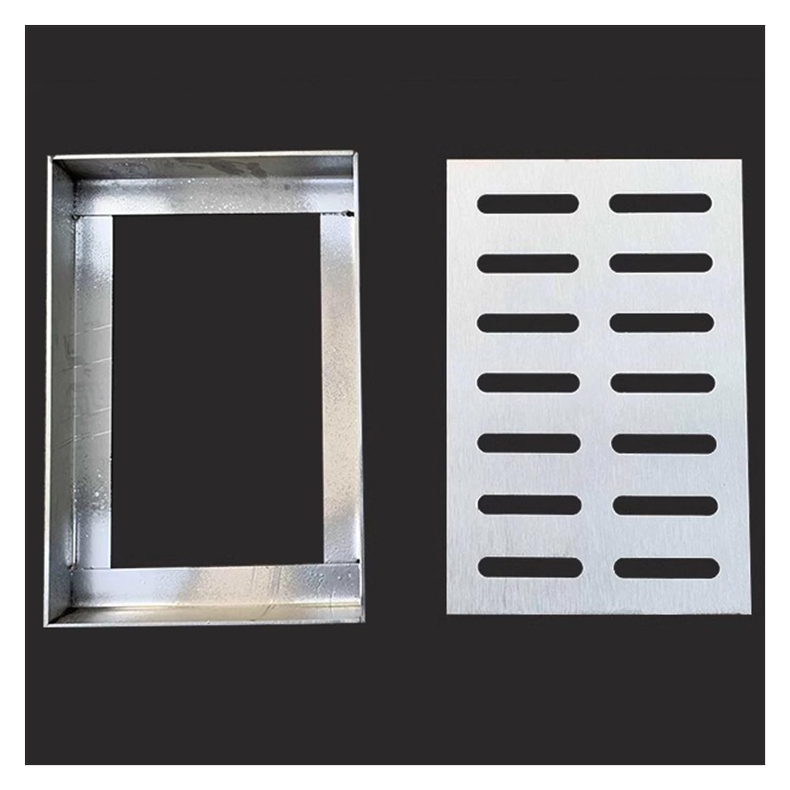 Recessed Sewage Cover with Base - Durable Stainless Steel Manhole Frame for Drainage in Yards Sidewalks Pavement