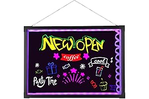 Neon Light Letter Board with Erasable Chalkboard
