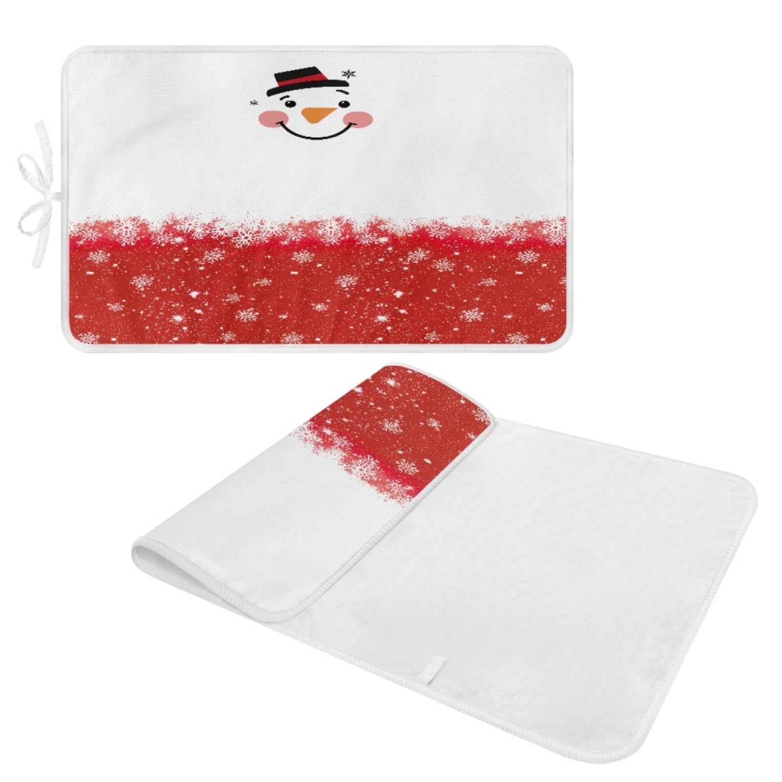 Bügelmatte Roter Schneemann Bügeleinlage Faltbares Hitzebeständig Waschbar Bügelauflage für Tisch und andere Oberflächen Bügelbrett Unterlage rutschfeste Bügeldecke 80x50cm (2 Stück)