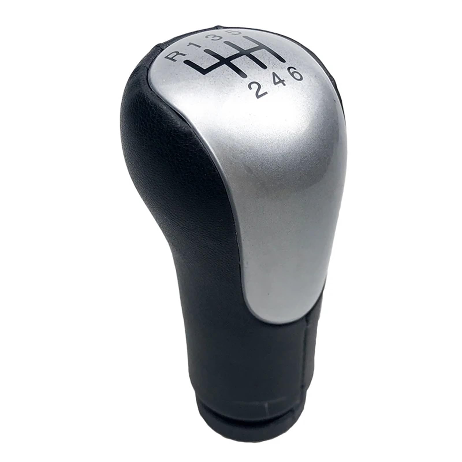 Hsukiho 6 Speed Silver Car Shift Knob Cover For Fiesta For Fusion For Transit For Connect 2002-On Gear Shift Knob Lever Shifter Stick Pen Car Interior Accessories(6 Speed Silver)