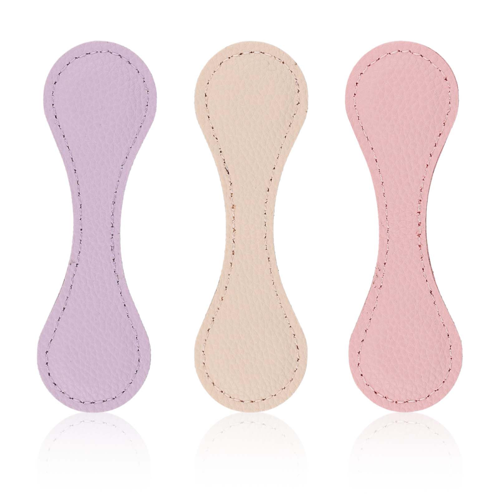 3uds Marcapáginas Magnéticos de Cuero, 10x3cm Marcadores de Libros Magnéticos para Leer Clip para Libros para Guardar su Página Regalo para Amantes de los Libros Adultos(Púrpura, Blanco, Rosa)