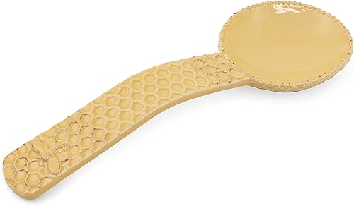 Boston International Soporte para cucharas de cerámica, 10.5 x 3.5 pulgadas, panal