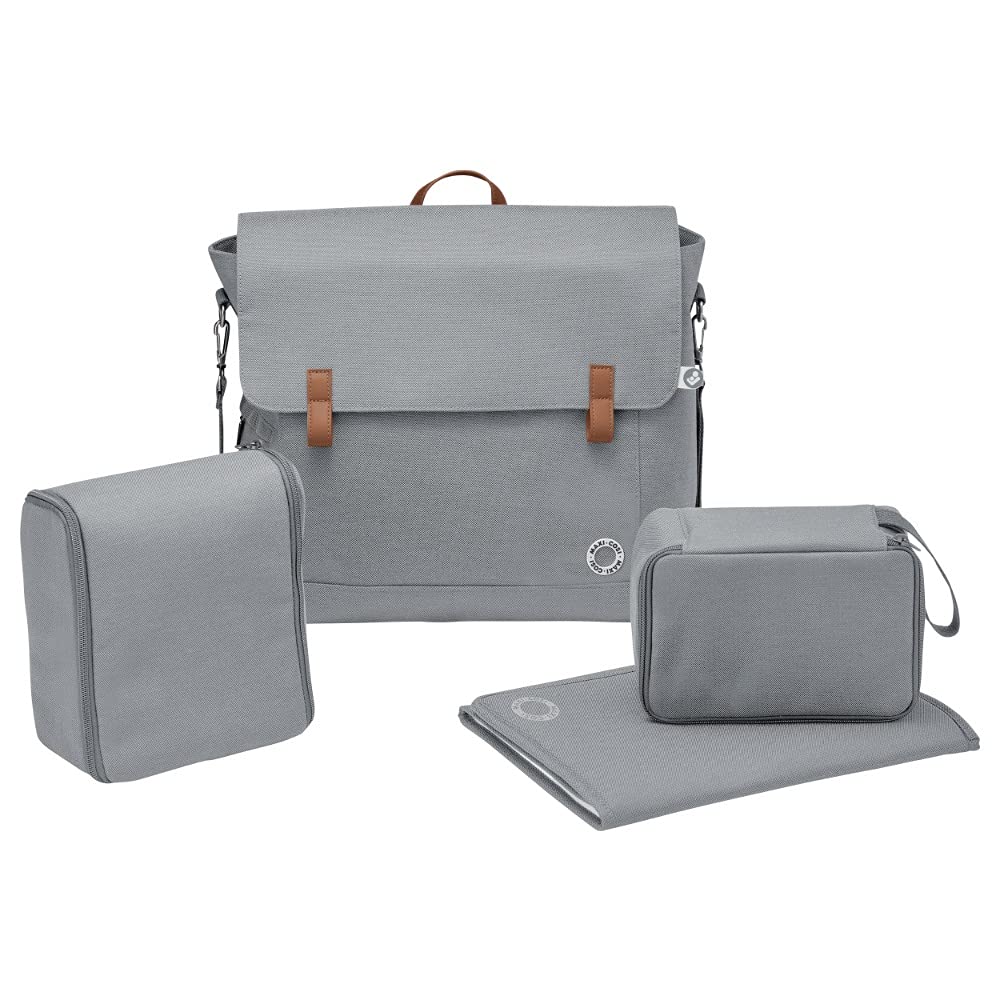 Maxi-Cosi Sac à Langer Modern Bag avec Matelas à Langer/Poche Isotherme, Essential Black (noir)
