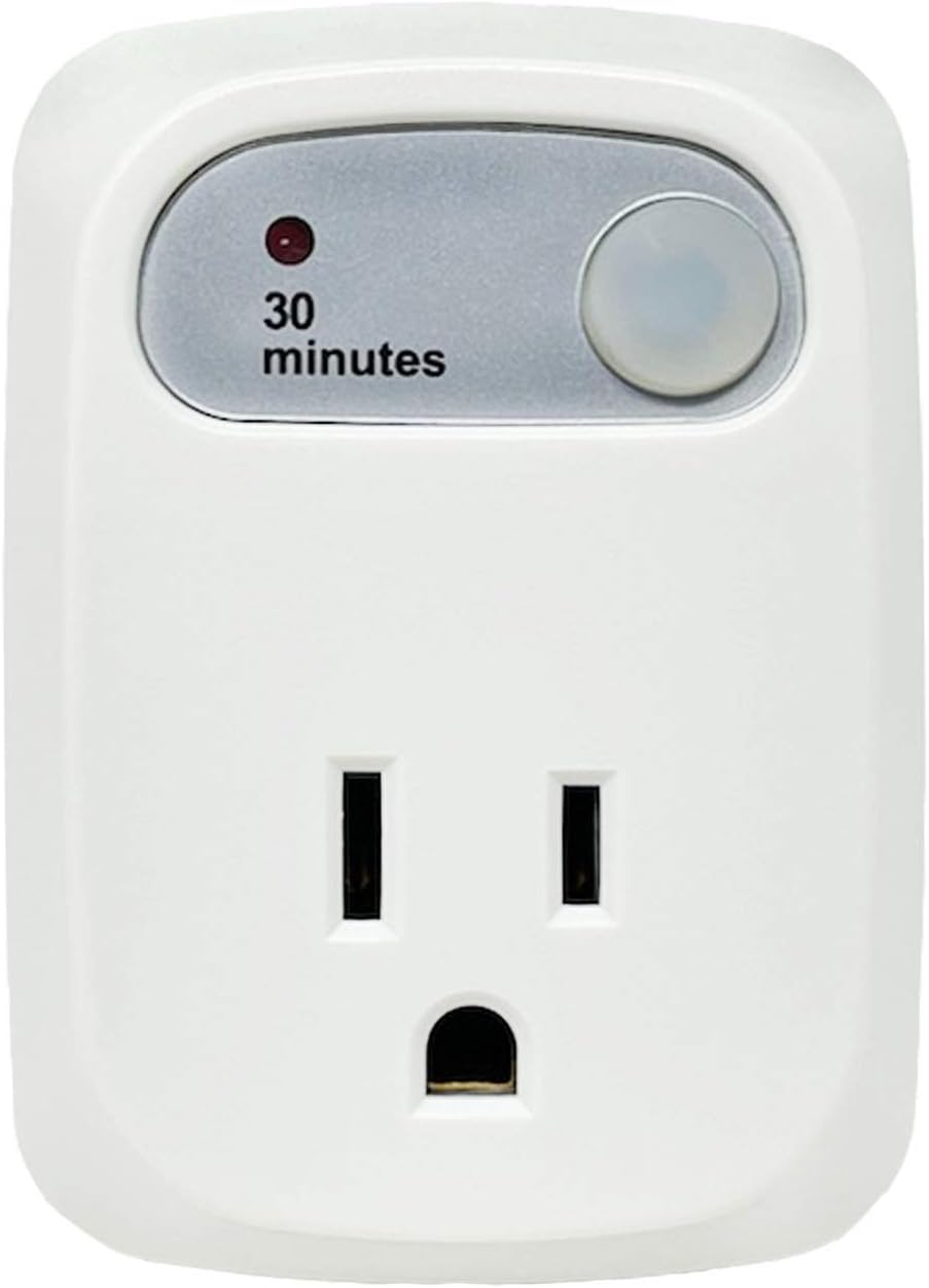 Simple Touch C30004-Single Original Auto Shut-Off Safety Outlet, 30 Minute Setting for Curling and Flat Iron Hair Straightener