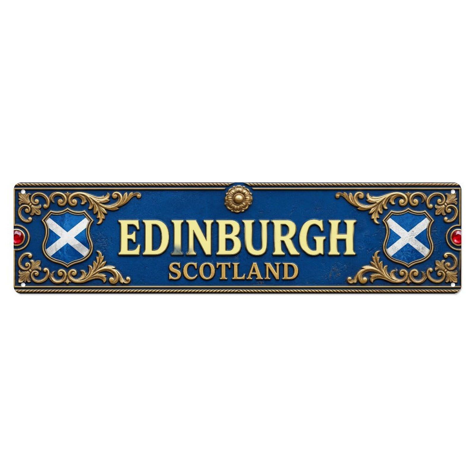Metal Tin Sign Edinburgh Scotland Vintage