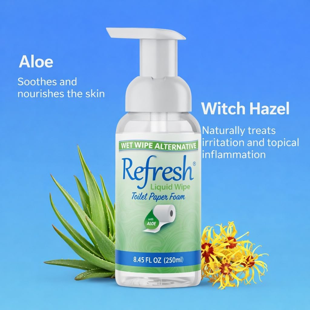 Refresh Liquid Wipe: Toilet Paper Foam 50ml/250ml (Combo Pack)