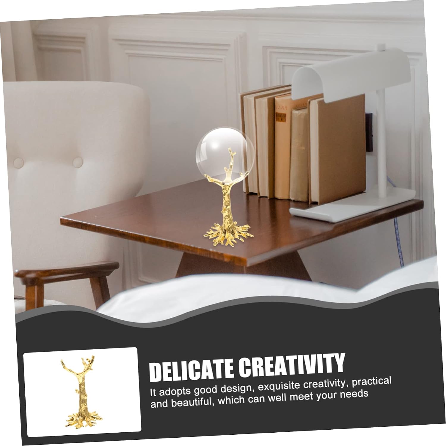 Zerodeko Zinc Alloy Crystal Ball Stand Stable Base for Displaying Spheres for Home Decor and Art Exhibits