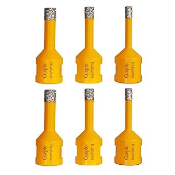 Diamond Drill Bits, 6PCS 1/4 5/16 3/8 Inch (6/8/10mm) Diamond Hole Saw with 5/8