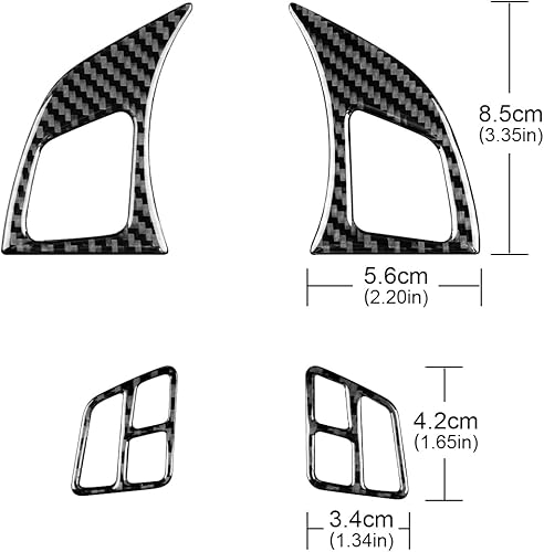 Miniatura 7 de JUPIZEUS Cubierta de fibra de carbono, para BMW, panel de botón de volante deportivo para BMW Serie 1 E81 E82 E87 E88 2008 2009 2010 2011 2012 2013,