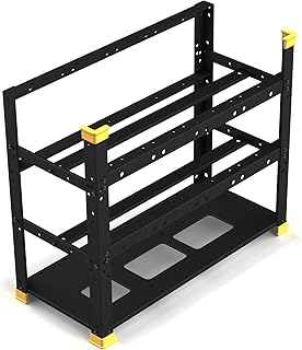12GPU Mining Rig Frame, Open Air Miner Frame, Support to Dual Power Supply Easy to Assemble and Sturdy for Crypto Coin Currency Bitcoin ETH ETC ZEC, Fans & GPU is not Included