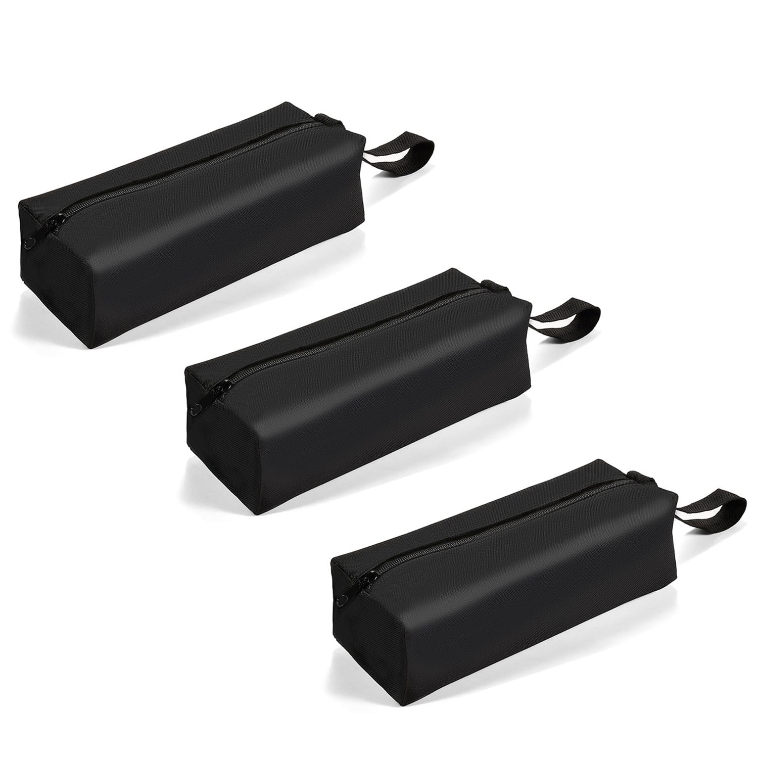 3 Pack Small Tool Bag Multi-purpose Tool Pouch Bags with Heavy duty Flat Bottom Zipper Bag Waterproof Oxford Canvas Tool Bag for Tools, Gadgets, Cosmetics, Stationary Black (9.8 x 3.3 x 2.7 Inch)