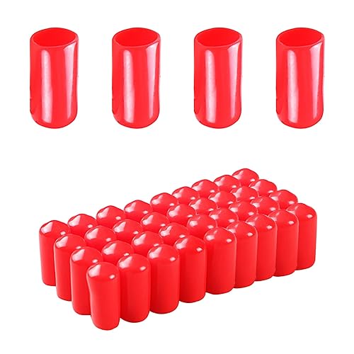 Aopin Cubierta de tapa de extremo redondo de goma de 1532 pulgadas (0.472 in), protectores de rosca de PVC flexible de tubería de tubería protectora