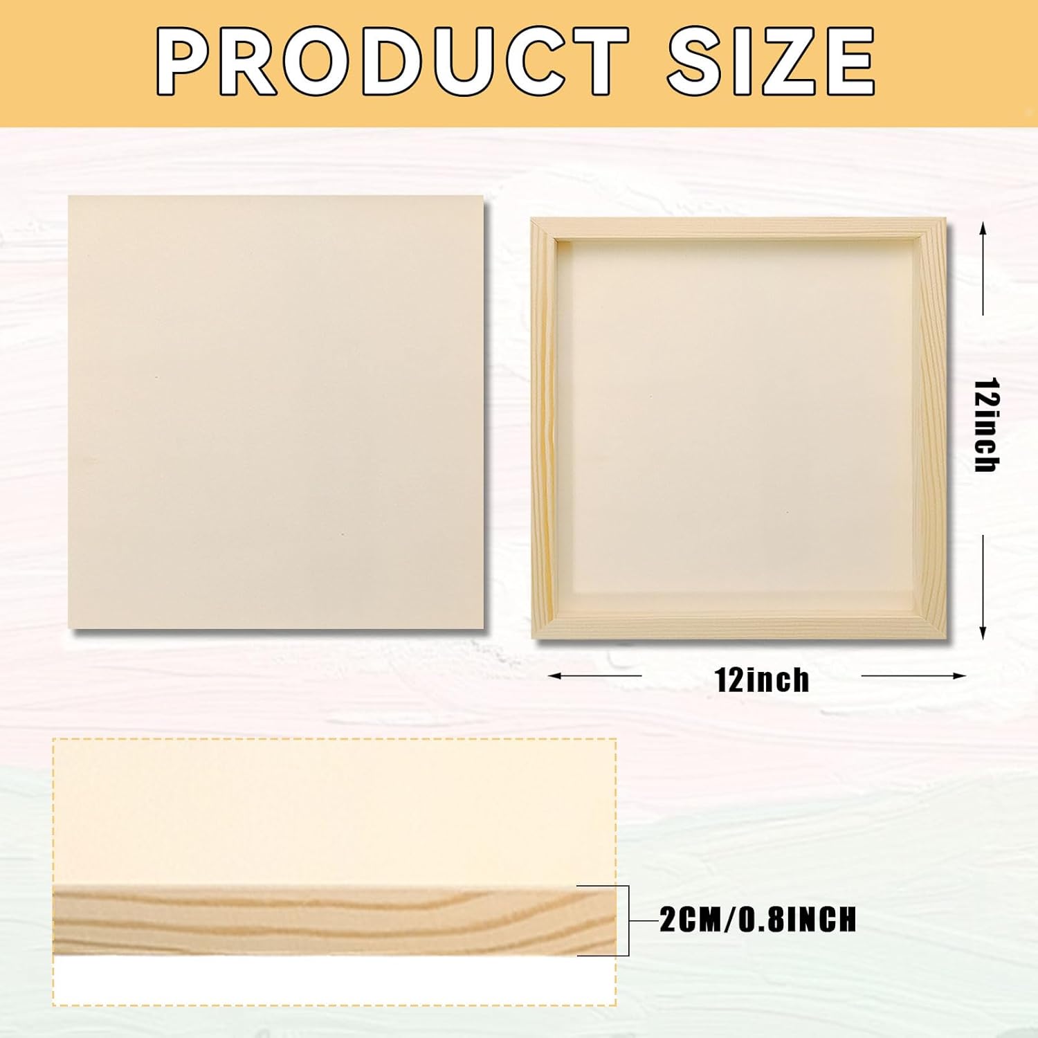 9 Pcs Wood Panels 12 x 12 Inch Craft Wood Canvas Boards Panels Unfinished Wooden Boards for Painting, Crafts, Acrylic, and Oil Art DIY Projects