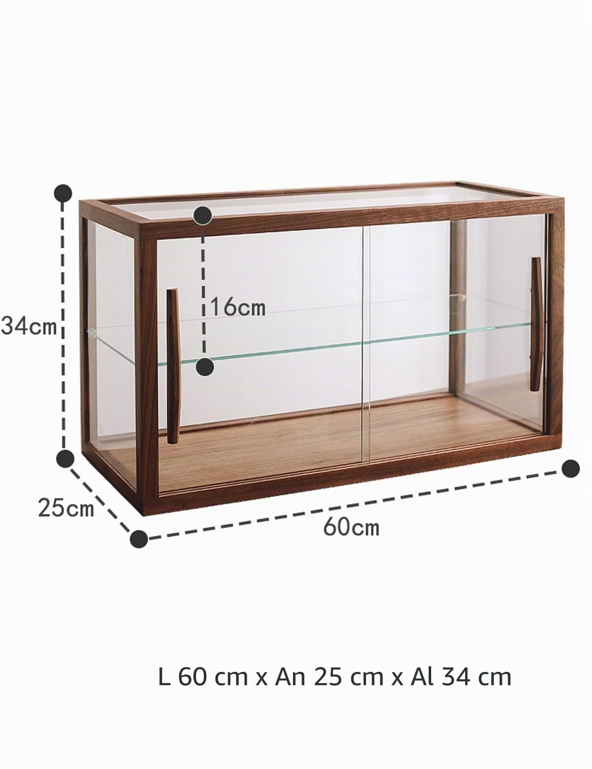 Vitrina de madera para panadería con encimera de vidrio transparente, ideal para repostería y exhibiciones coleccionables