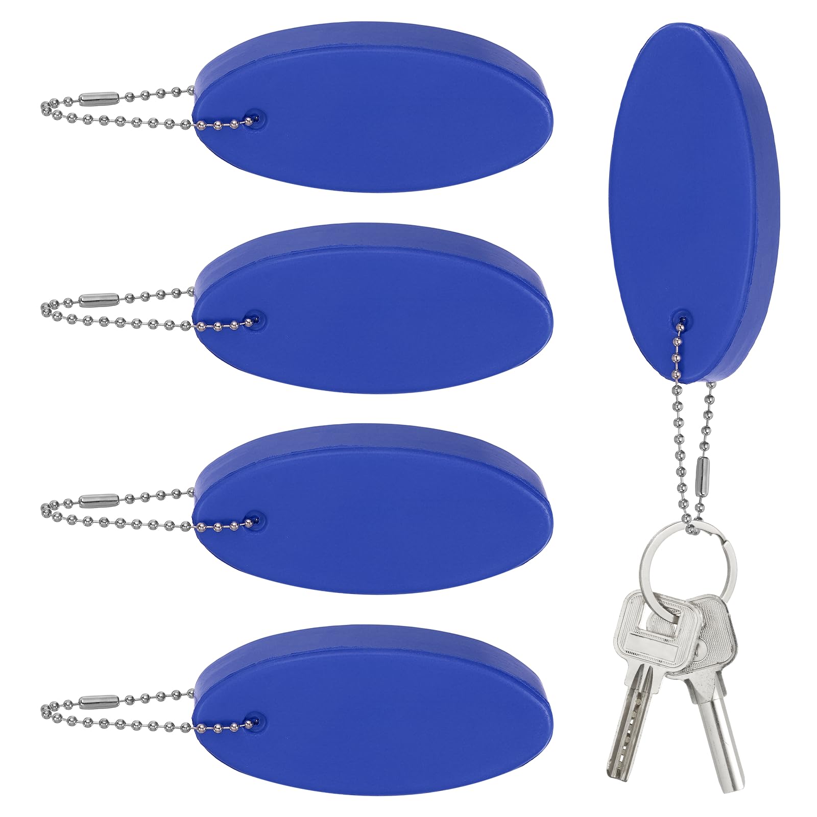 YELARXI Floating Keychain, Bright Color Key Float Keyring Holder Waterproof Float Boat Keys Pendant 5Pcs & Blue-Fitting For(Boating/Fishing/Swimming/Kayak/Water Sports)