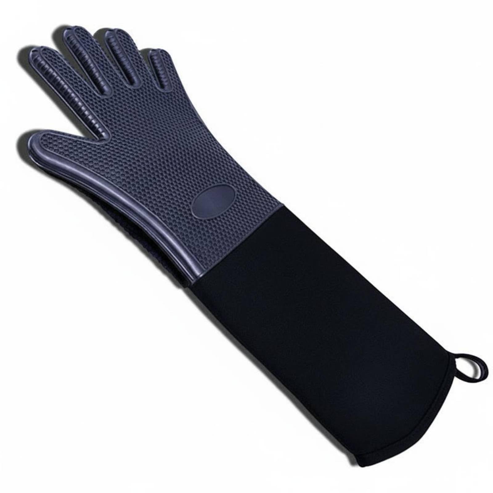 Gant de cuisine en silicone structure antidérapante doublure polyester 55cm