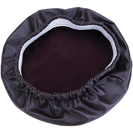 Viffly スツールカバー 丸椅子カバー ラウンドスツール 丸型 椅子 チェア 弾性 PUレザー サロン様向け 美容院 防水 おしゃれ (ブラック)