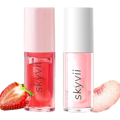 2 unidades de aceite hidratante para labios, brillo labial no pegajoso, bálsamo labial, cuidado de los labios, aceite labial con sabor a fruta para