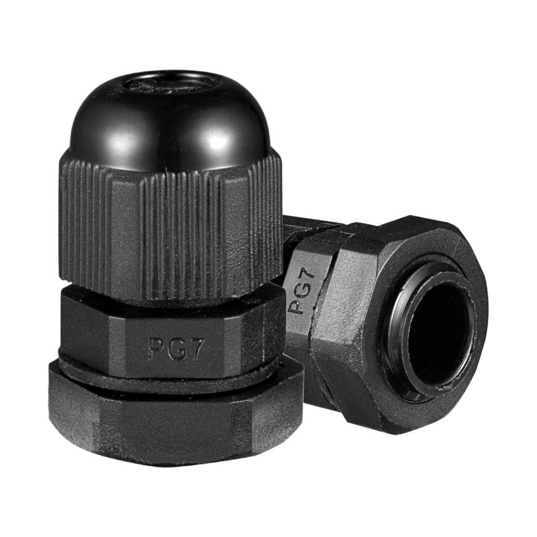 10Pcs PG7 Waterproof IP68 Nylon Cable Gland Joint Adjustable Locknut for 3mm-6.5mm Dia Cable Wire