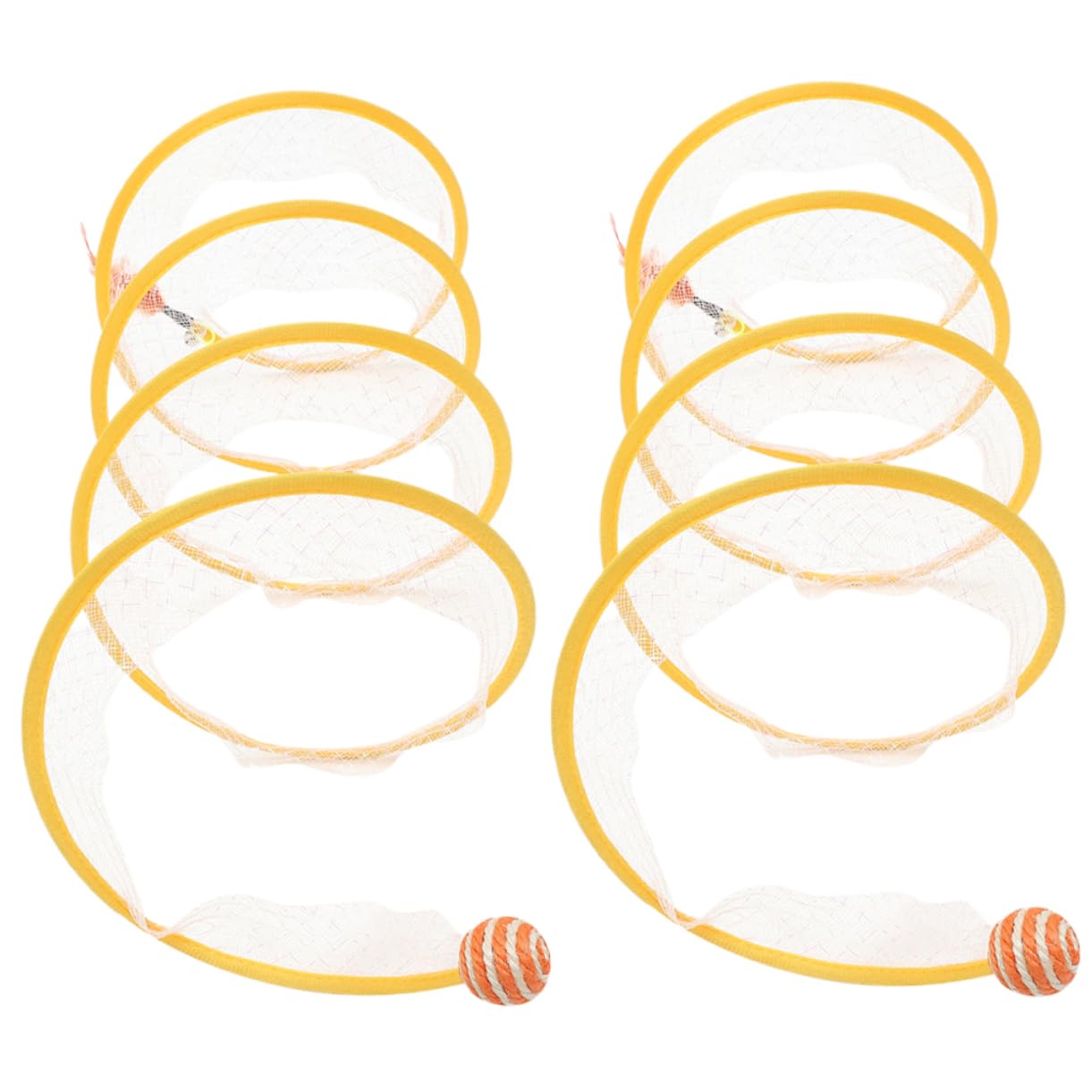 SUPVOX 6pièces Tunnel De Jeu Interactif pour Chats Kit De Jouets Pliables pour Chatons Accessoires Jute Et Plumes Parfait pour Divertissement à Domicile