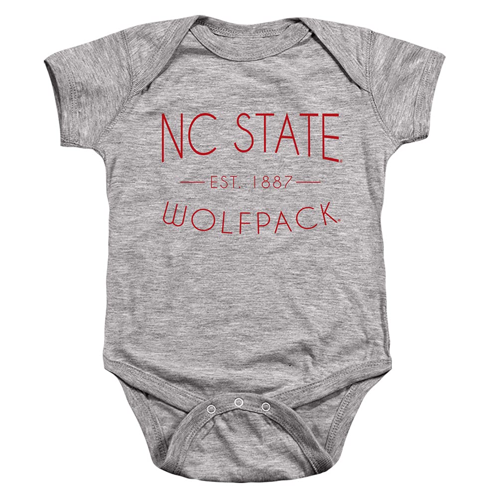 NC State Wolfpack Official Simple Unisex Infant Snap Suit for Baby,Athletic Heather, 18 Months