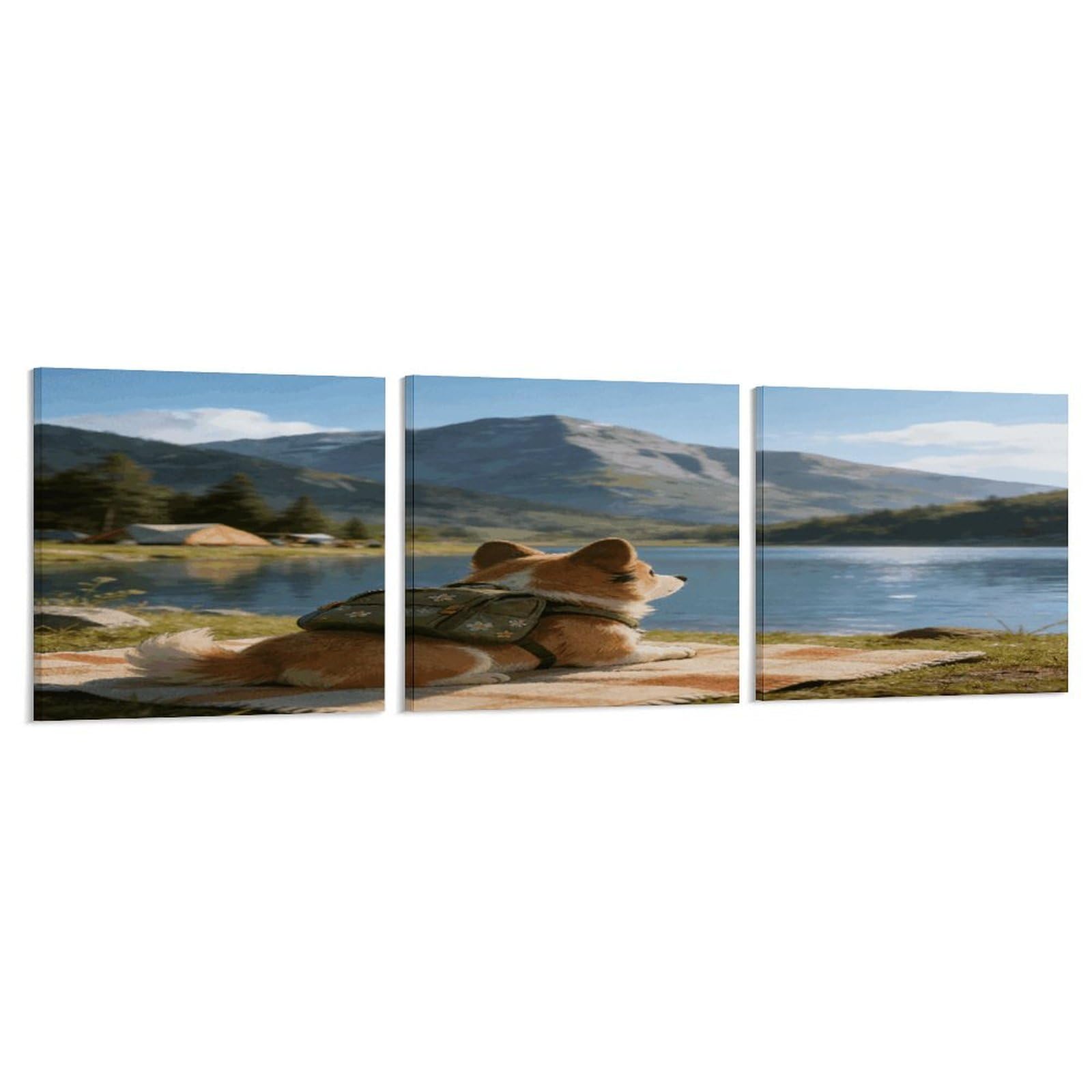 Khauerbc Style Set Of 3 Camping Journal Wall Art，Paintings Artwork For Living Room, Hallway, Bedroom, Office Wall Decor For Living Room, Hallway, Bedroom, Office Paintings Artwork 8X8 Inch