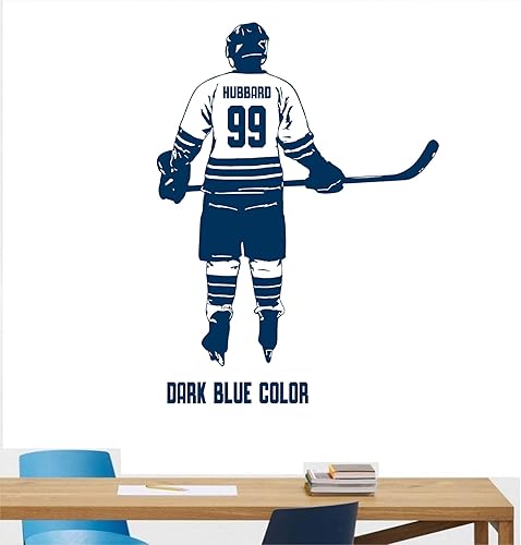 Miniatura 3 de Calcomanía de pared de hockey personalizada, elige tu nombre y números, calcomanía de vinilo personalizada para jugador diestro, decoración de