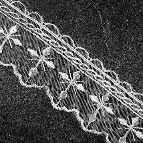 3-Yards White Embroidered Tulle Cross Church lace Trim, 2-1/8 Inch, STEP-3521, TR-12225 (White) - Thumbnail 2