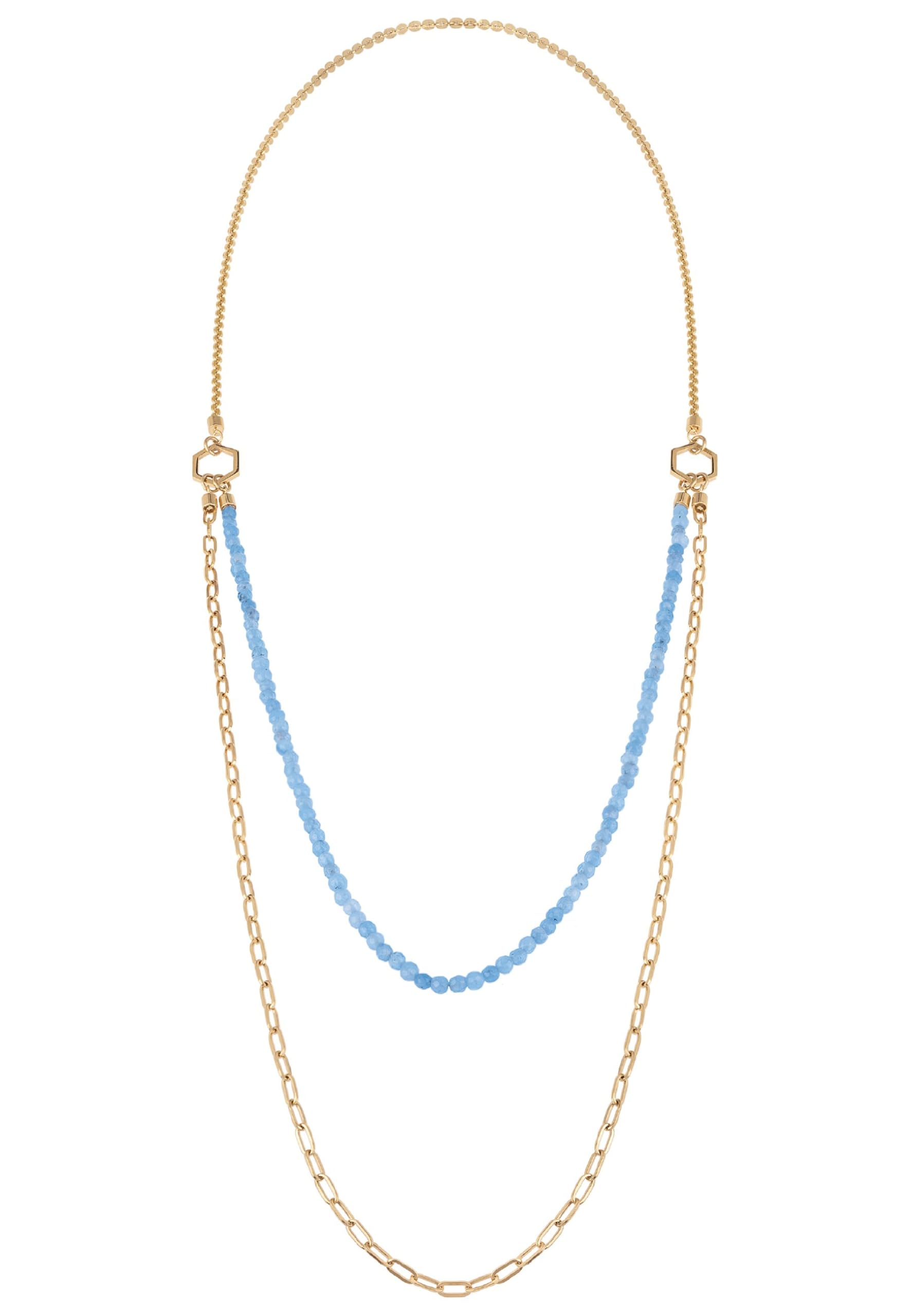 Breil - Collana da Donna Collezione KALEIDO - Gioielli Donna - Collana Donna Multigiro con Catene di Diverso Stile con Pietre, Allungabile -74 cm