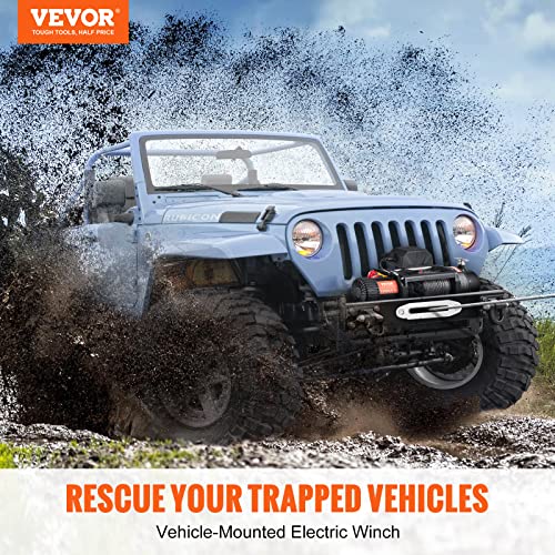 Vevor SC13000 Electric Winch, 12V 13,000 Lb Load Capacity Nylon Rope Winch, Ip67 3/8 Inch X 85Ft Atv Winch With Wireless Handheld Remote & Hawse Fairlead For Towing Jeep Off-Road Suv Truck Car Trailer Boat thumb #1