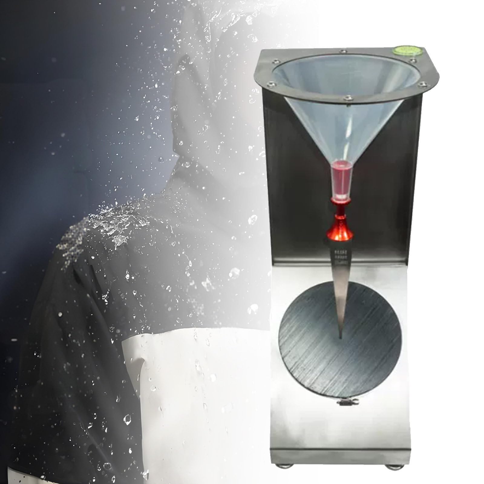 SICWEDIM Fabric Wetness Tester, Fabric Water Resistance Test Equipment, Moisture Resistance Testing for Textiles, Adjustable Height Nozzle, 45° Sample Angle, Water Repellency Evaluation Tool