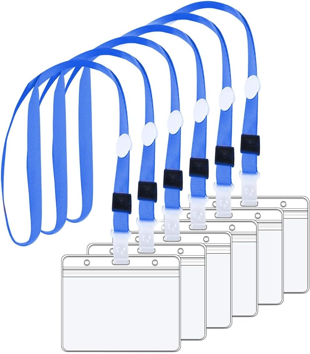 名札50枚セット ネームホルダー 展示会 横型 Id カード ホルダー ネックストラップ 吊り下げ