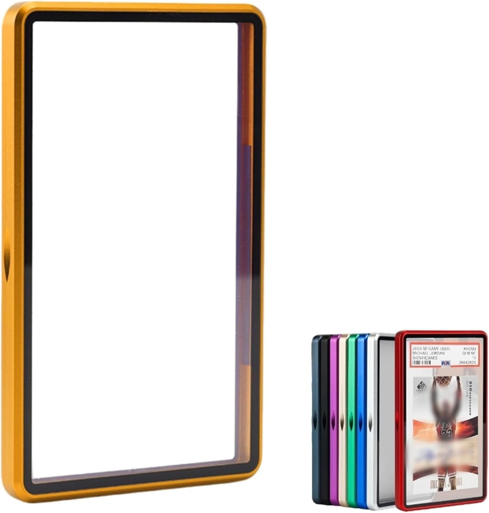 Premium Graded Trading Card Protector - 130PT- BGS Slab Bumper Guard, UV & Scratch Resistant & Magnetic Closure | Aluminum Frame Card Storage Holders Bumper Case for Sports & MTG Cards (Orange)